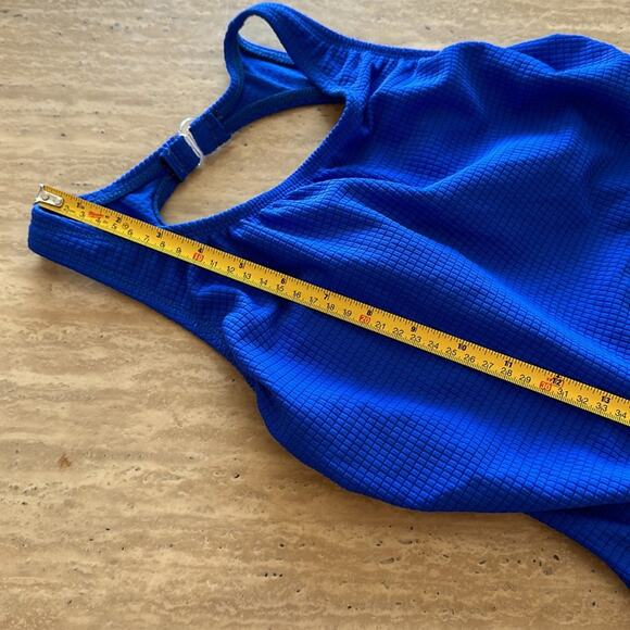 Vintage NWT One Piece Cobalt Blue Swim Wear Halter Neck Line Low Back S35 - Picture 5 of 14